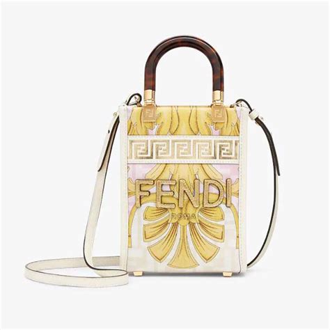 fendi mini white|Fendi mini sunshine shopper.